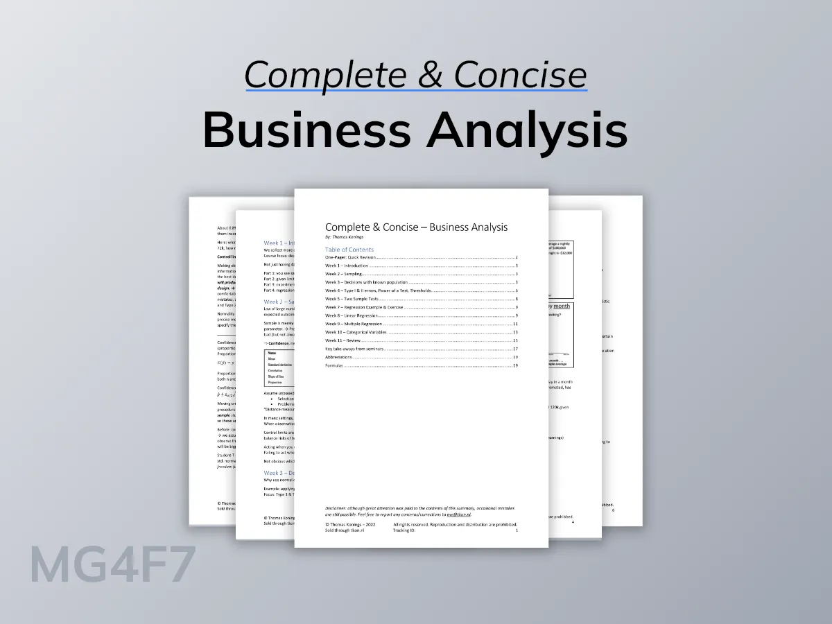 Complete & Concise - Business Analytics