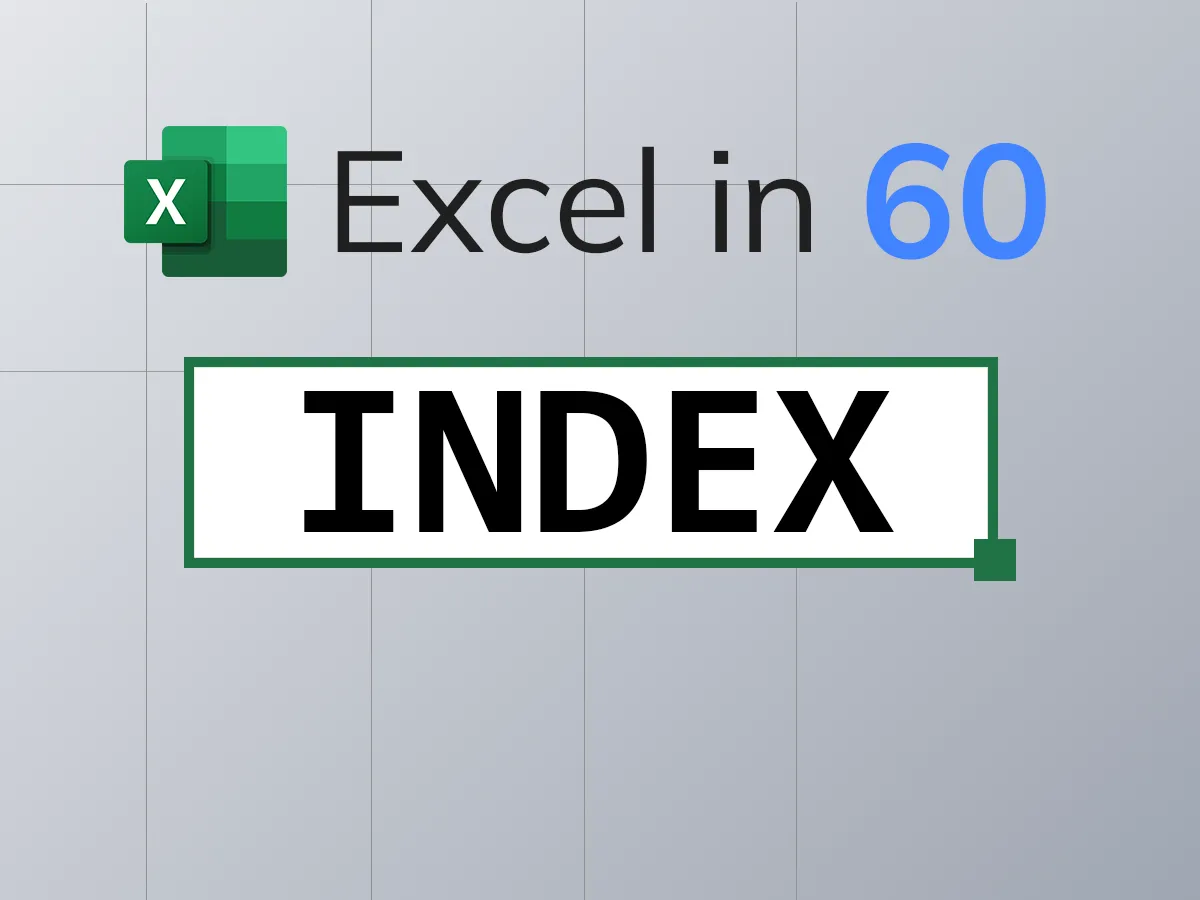 INDEX - Excel in 60 seconds