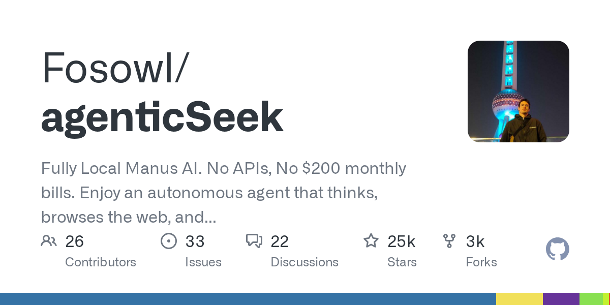 agenticSeek - Fully Local Manus AI alternative